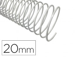 CJ100 espirales Q-Connect metálicos blancos 20mm. paso 5:1